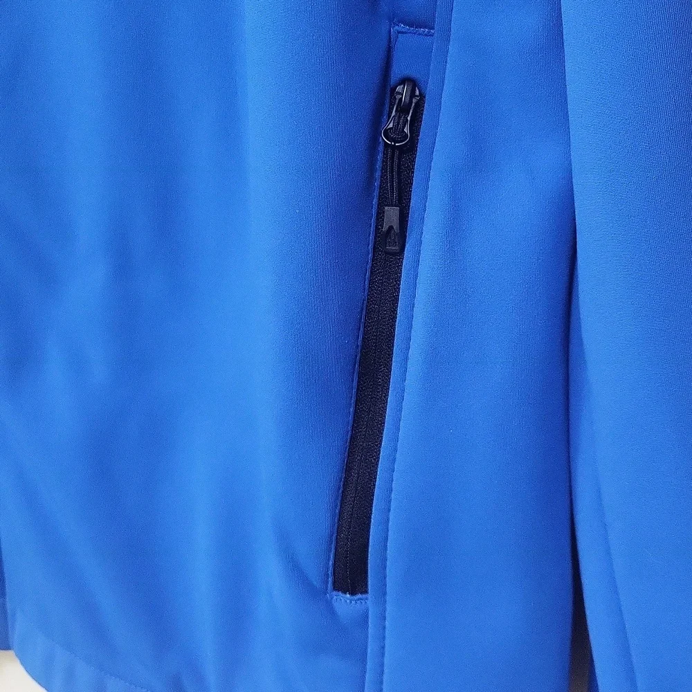 SPYDER Blue Black Full Zip Fleece Line Hooded Jacket